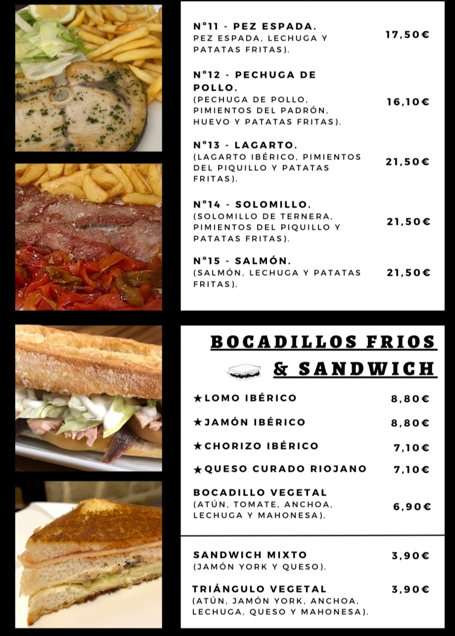 Bocadillos frios Chamonix