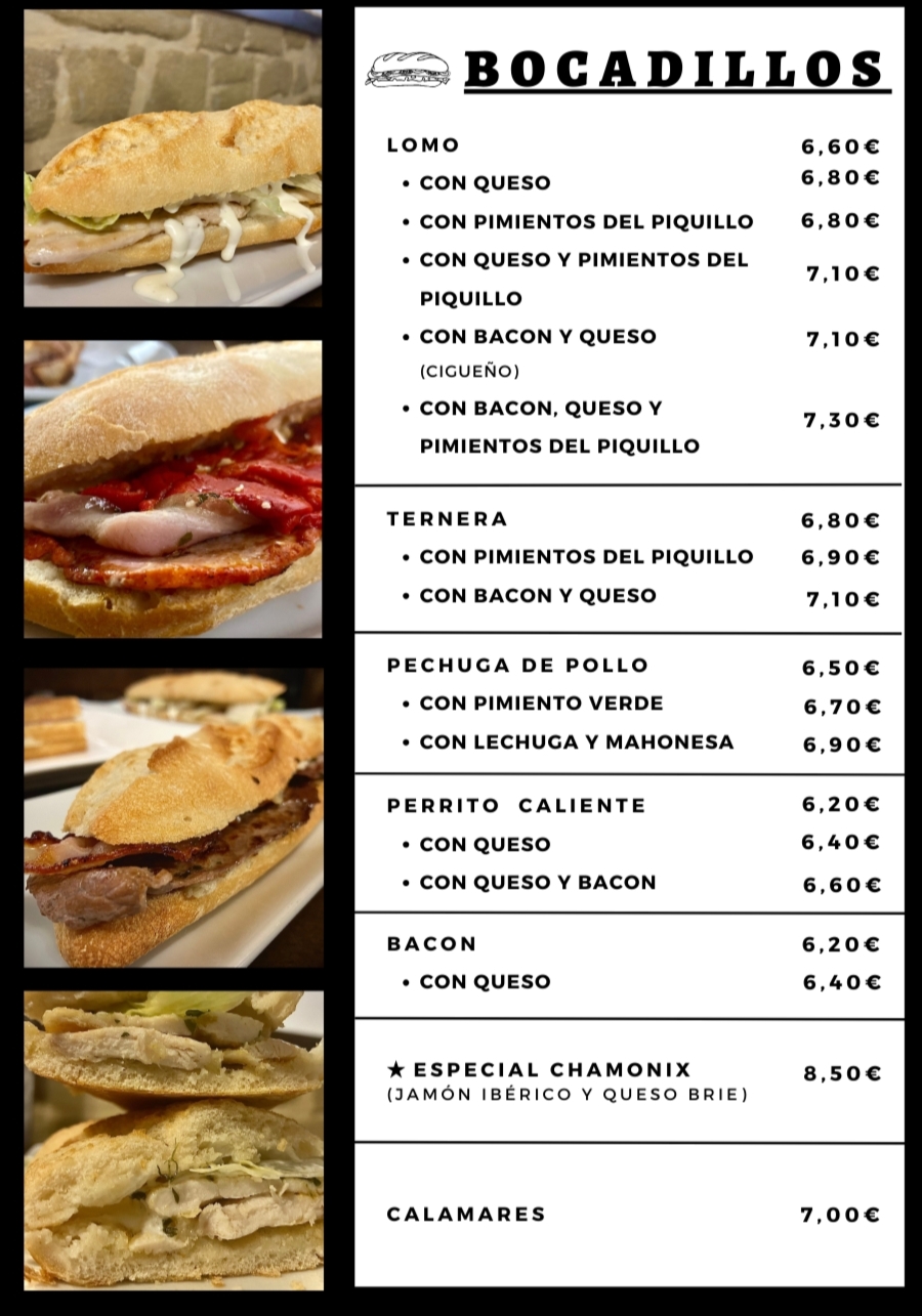 Bocadillos Chamonix
