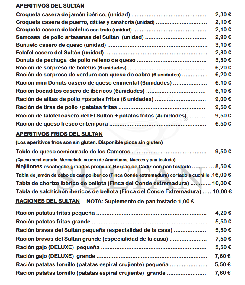 Aperitivos Sultan